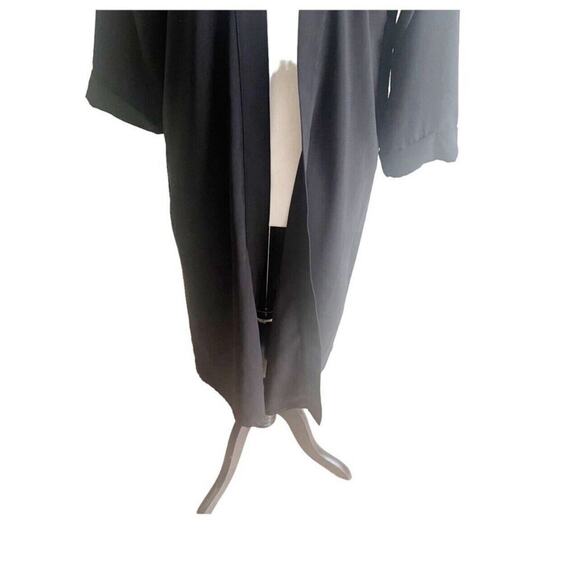 Top Shop Solid Black Longline Open Front Cardigan Size 6 Lagenlook Minimalist - Picture 6 of 13